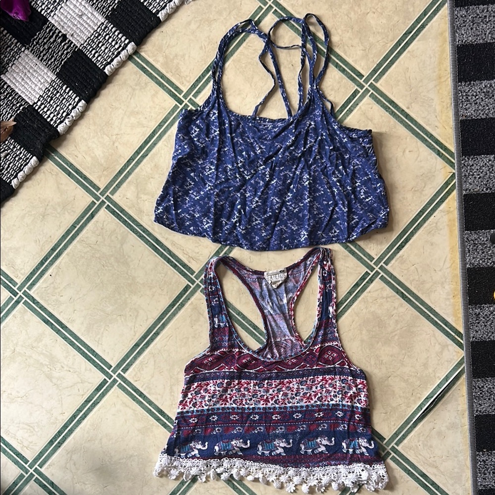 Hollister Blue Crop Tank Top and another Crop Bundle